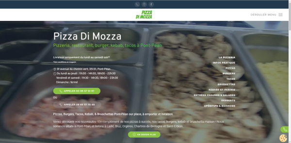 Création du site internet de la pizzeria Pizza Di Mozza
