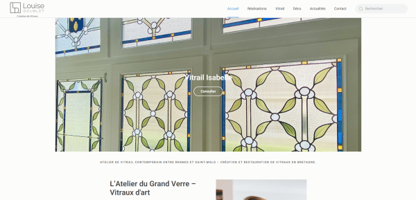Image du site internet de Louise Vitrail